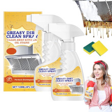 Kitchen Degreaser Spray 2pcs Rapid Foam Action Heavy Duty Grease Remover for Stove Oven Range Hood
