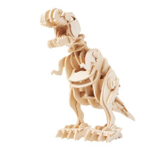 3D Dinosaur Puzzle Wooden T Rex Model Kit – Sound Activated Walking Roaring STEM Educational Toy Gift for Kids