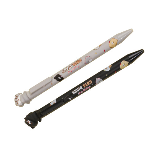 2Pcs Novelty Kitten Bear Figure Gel Pen Water Based Inks Quick