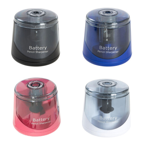Electric Pencil Sharpener Auto Feeding In/Stop Battery-Red 2
