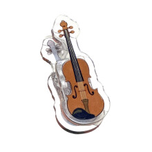 Dekorativer Kunststoff-Blatthalter mit elastischem Clip-Violine