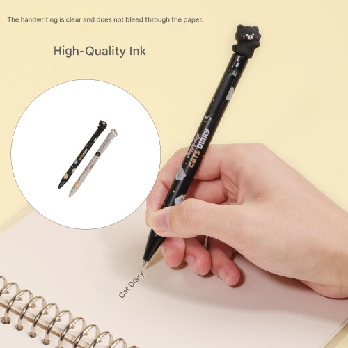 2Pcs Novelty Kitten Bear Figure Gel Pen Water Based Inks Quick 1