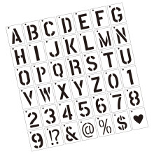 40 stuks alfanumerieke sjablonen wasbare PET-tekeningstencils-3