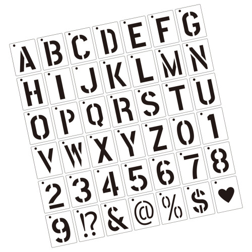 40Pcs Alphanumeric Stencils PET Painting Templates For-3