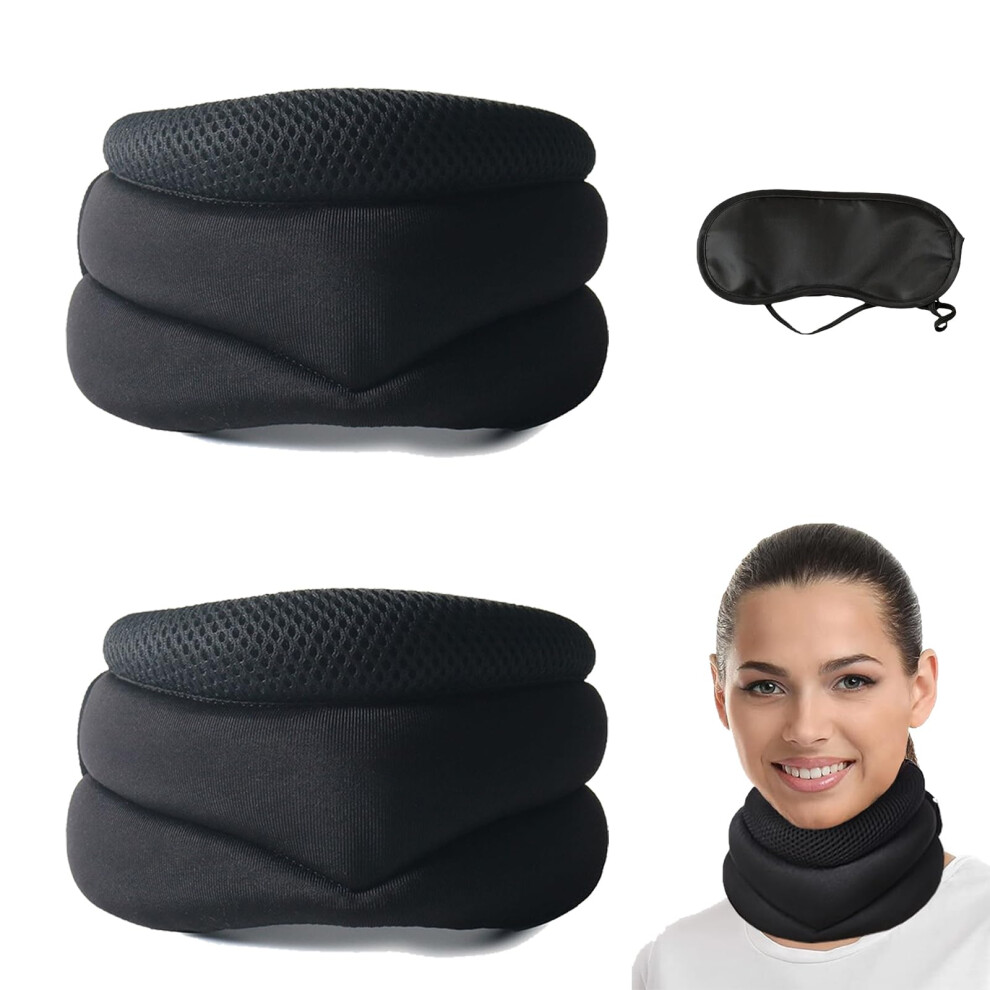 Neck Brace for Sleeping, Memory Foam Cervical Neck Support for Pain Relief, 2 Pcs