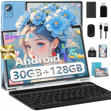 Tablet Android 15 Octa Core 10 Inch 30GB RAM + 128GB ROM (2TB TF) |5G + 2.4G WiFi 8000mAh | FHD | Bluetooth 5.0 | GPS | 8MP + 5MP | Type C,