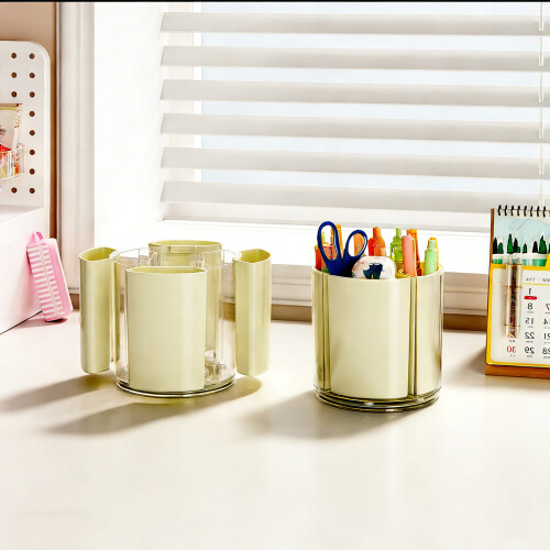 360 Degree Rotating Desk Organiser Box Multiple-pink 1