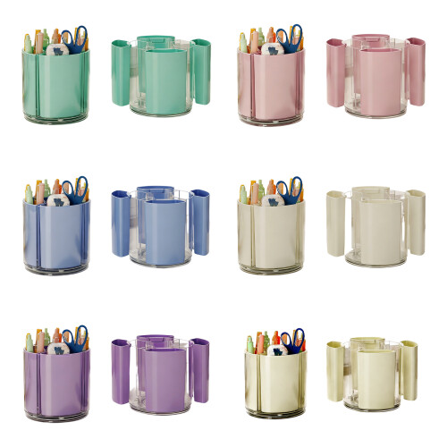 Roterende desktop-organizer opslagcontainer met 5-Blauw 2