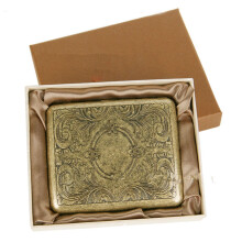 Metal Cigarette Case Antique Bronze Stainless Steel 20Piece Vintage Engraved Holder for Men