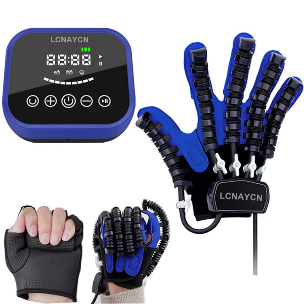 Hand Rehabilitation Robot Gloves for Stroke Recovery, Left Hand XL USB Rechargeable Bionic Finger Training Device