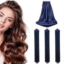 (navy) Heatless Hair Curler 27cm Sleep-friendly Heatless Curling Wand 3.5 Diameter Large Wave Curling Wand