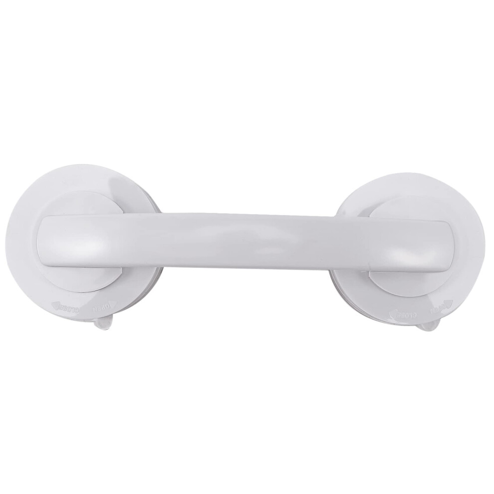 White/Light Bathroom Suction Grab Bar With Ergonomic Grip And Reusable Vacuum Suction Cup Handle For Elderly Safety