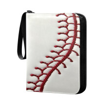 Baseball Stripes Trading Card Binder with Sleeves 400 Cards PU Leather Zipper Album for Kids