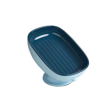 Self Draining Soap Dish with Fast Drainage Tray, Blue Bathroom Soap Holder for Sink and Shower