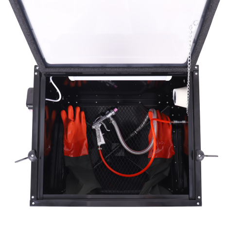 90L Worktop Sand Blasting Cabinet Sand Blaster Abrasive Grit Shot Blast LED 2