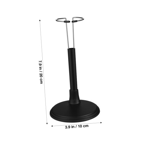2 Pcs Adjustable Black Doll Stand Set, Secure Display Holder for Action Figures and Models 1
