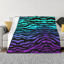 Flannel Blanket 40x30 Inches Black UltraSoft Lightweight Throw for Couch Bed and Travel