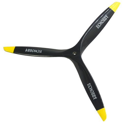 RC Airplane Propeller 11x8 3 Blade Beechwood Black for Nitro Engine Smooth Thrust Warbird Style 2