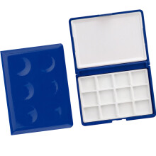 Aufbewahrungsbox für Aquarellfarben mit 12 Mulden,-Blau 1