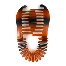 Interlocking Banana Clip Hair Comb for Women, Secure Stretch Hold, Lightweight Tortoise Brown