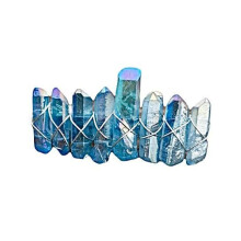 Sky Blue Raw Quartz Crystal Hair Clip Barrette for Women, Handmade Design with Secure Silver Grip