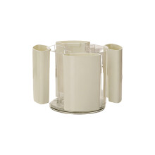 Rotating Plastic Pen Organiser Tray With 5 Sections Space-White