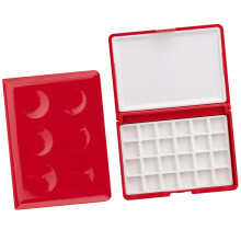 Farbaufbewahrungsbox aus Kunststoff mit 24 Vertiefungen-Rot 1