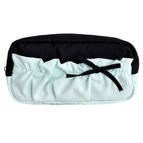 Dotted Bowknot Fabric Pencil Case Multiple Compartments-Type 3
