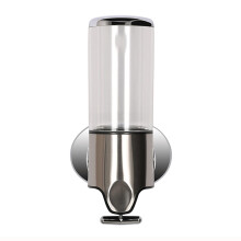 3 Chamber Wall Mounted Soap Dispenser with Transparent View for Shampoo and Conditioner, No Drill Installation