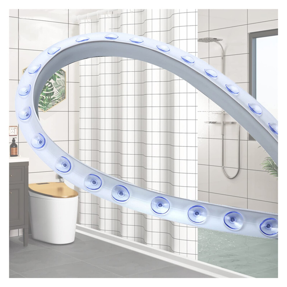 Shower Water Barrier Flexible Silicone Splash Guard With Strong Suction, Cuttofit 2.69.8Ft Strip 9073542004288