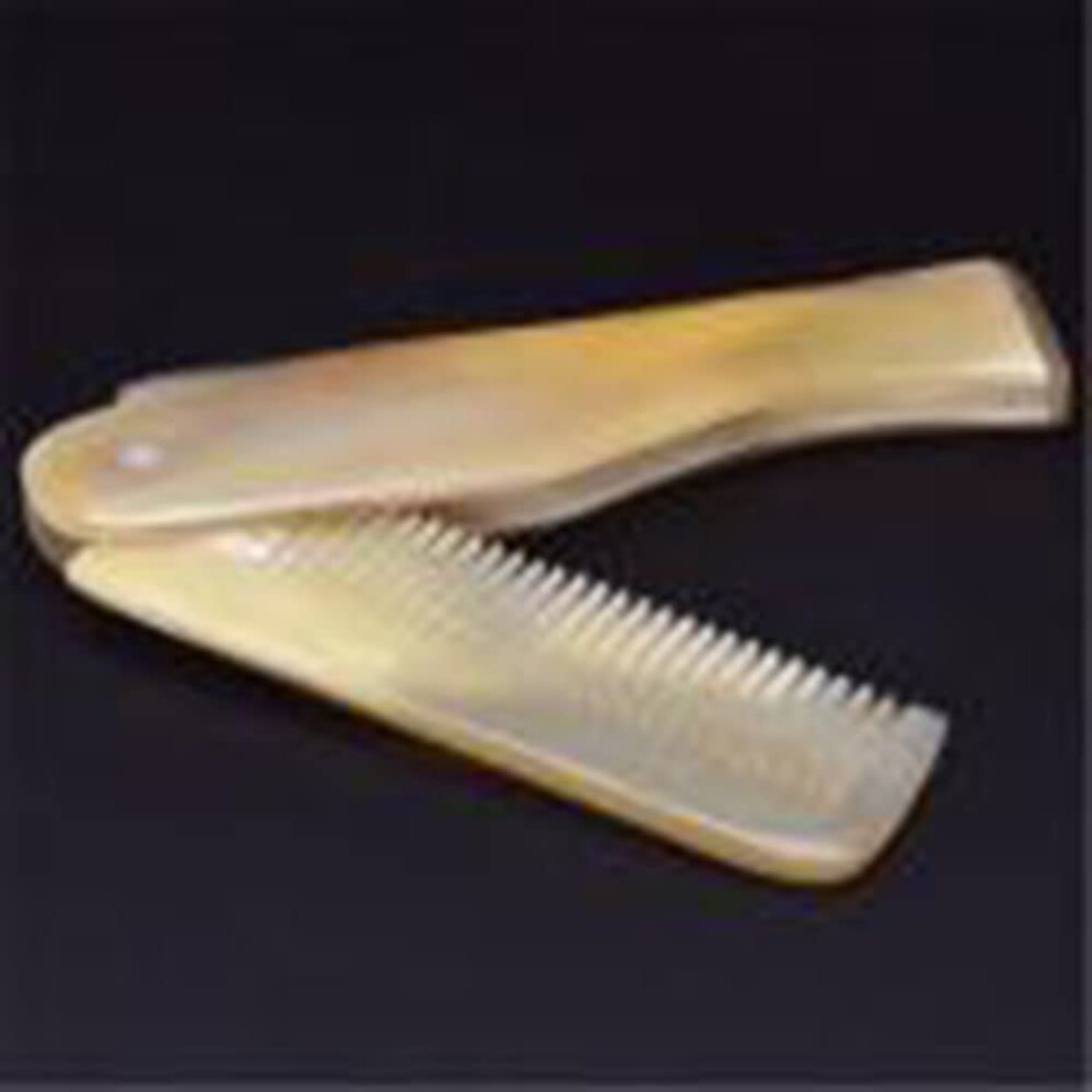 Unisex Foldable Yak Horn Beard Comb Pocket Size Fine Tooth Mustache Comb For Gentle Hair Styling