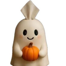 Halloween Pumpkin Tissue Box Cover with Cute Ghost Design for Bathroom, Office, and Fall Home Decor