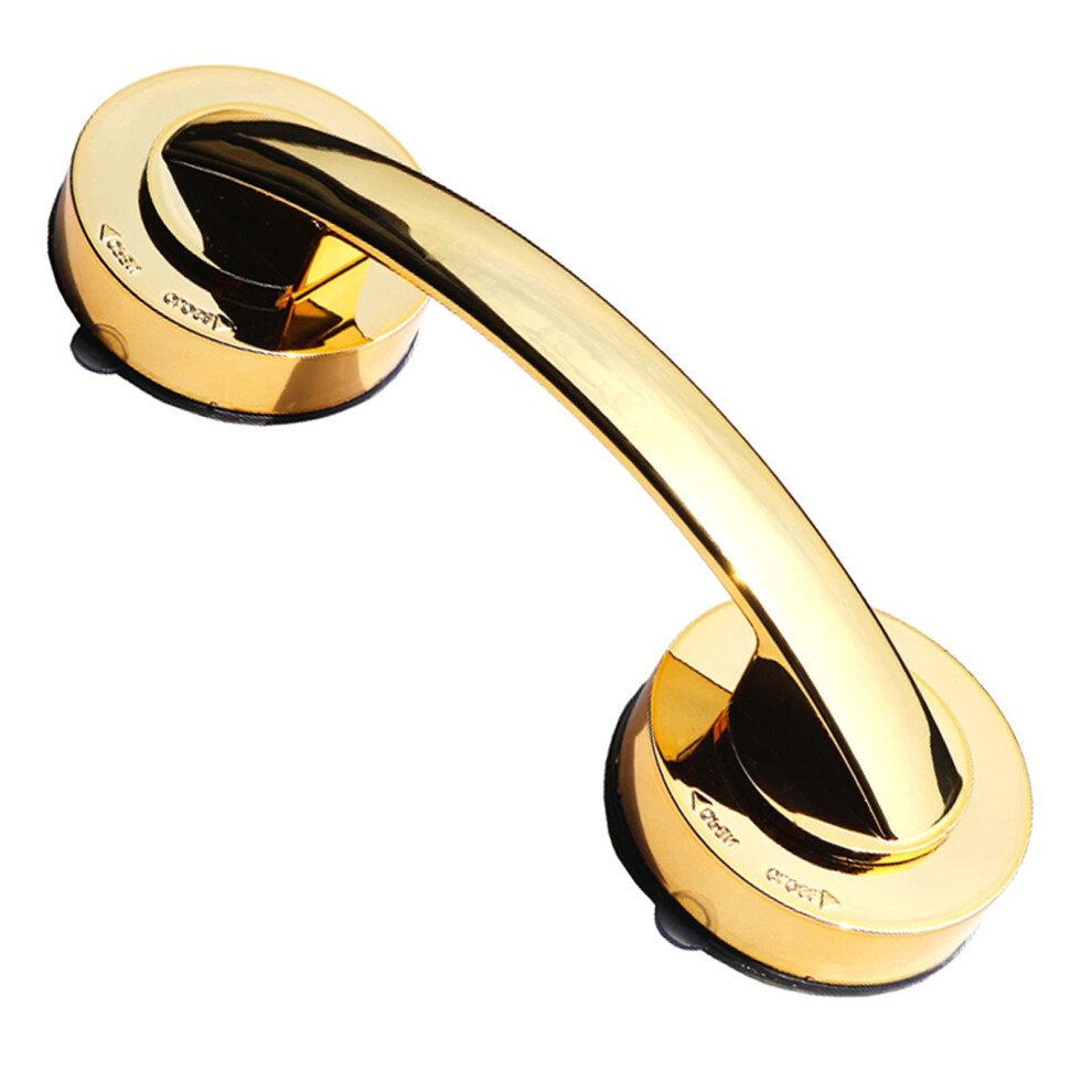 Gold Shower Grab Bar With Suction Cups For Bathroom, Strong Suction Lock Ergonomic Grip, Tool Installation,