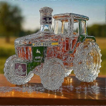 (Green Tractor) New Whiskey Glass Decanter, Halloween Fun Whiskey Bottle, Home Bar Decoration Gift Whiskey Decanter Set