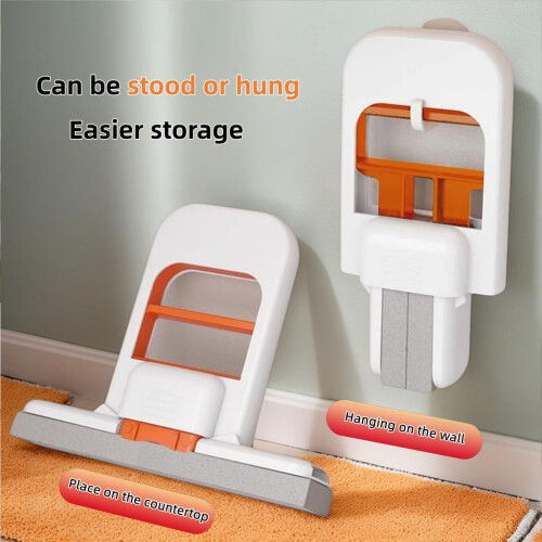 Mini Foldable SelfWringing Sponge Mop for Small Spaces, Dual WetDry Cleaning, Compact Design 1