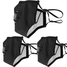Reusable Face Mask Large Black 3 Pack with Replaceable Filters Washable Comfortable Cloth Design