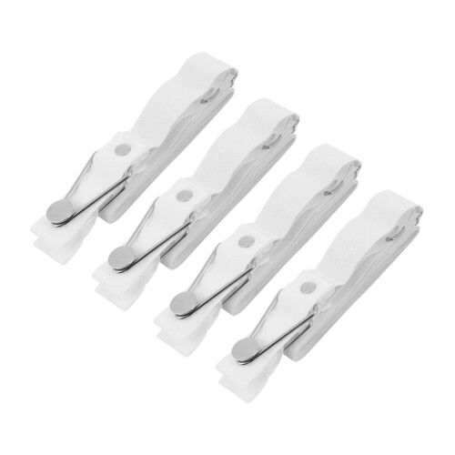 4pcs Adjustable Bed Sheet Clips with Secure Snap Lock, Non‑Slip Elastic Fasteners for Fitted Sheets
