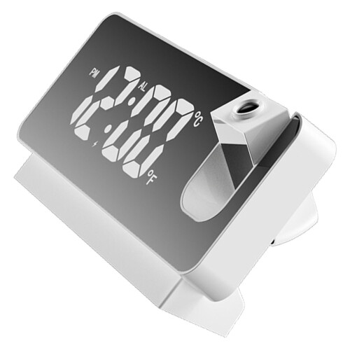 Projection Alarm Clock 360 LED Mirror White