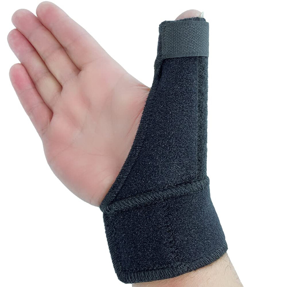Adjustable Thumb Brace and Wrist Stabilizer for Arthritis Pain Relief, Trigger Finger, Carpal Tunnel, Reversible Black Splint