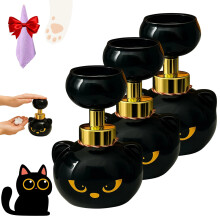 Cat Paw Soap Dispenser 3PCS Black, Foaming Hand Soap Pump Bottle, Refillable PawShaped Foam, Cute Cat Bathroom Decor