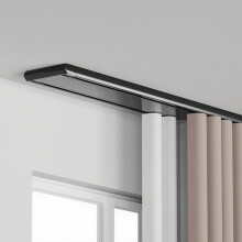 Black Aluminum Ceiling Curtain Track Heavy Duty Dual Rail with Silent Glide for Room Divider 3.9m