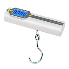 Digital Luggage Scale 50Kg Travel Suitcase Weight Scale with Blue LCD and Built‑in 1M Tape Measure