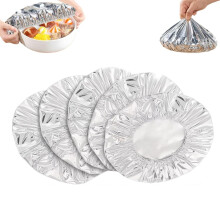 Reusable Aluminum Foil Food Covers 50 Pack, Heat Resistant Lids with LongLasting Heat Retention for Kitchen and Outdoor Use