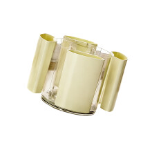 Rotating Desktop Plastic Organiser Storage Container 5-beige1