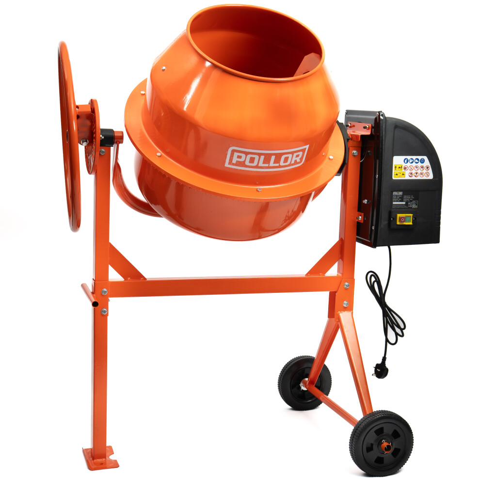 Pollor 140L Electric Cement Mixer 550W Portable Concrete Mortar Mixer