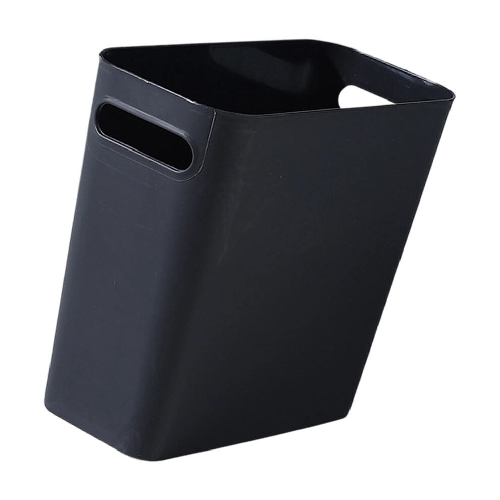 Square Open Top Waste Bin Thick Pp Plastic Trash Can-Black 7627001362970