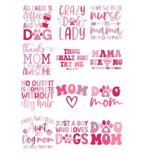 Pack of 6 Mother's Day Pink Floral Alphabets Sticker Sheets