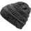 (Black White) Ladies Knitted Winter Hat With Hole For Ponytail 2