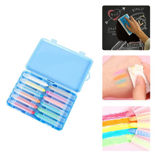 Educational Dusts Frees Chalk Pack-Transparent box 12 p 2