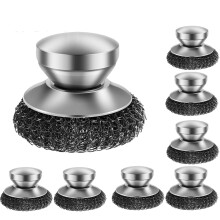 Stainless Steel Scrubber 20Pcs Heavy Duty Rust Resistant Metal Sponge with Handle for Pots Pans Dishes